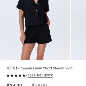 Quince Black Linen Shirt and Shorts Set- bundle 2x